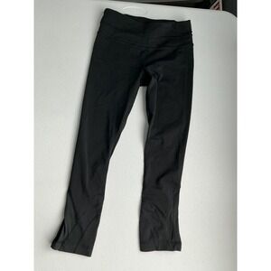 Lululemon Black Crop Leggings Womens Size 2 Athletic Workout Yoga Run